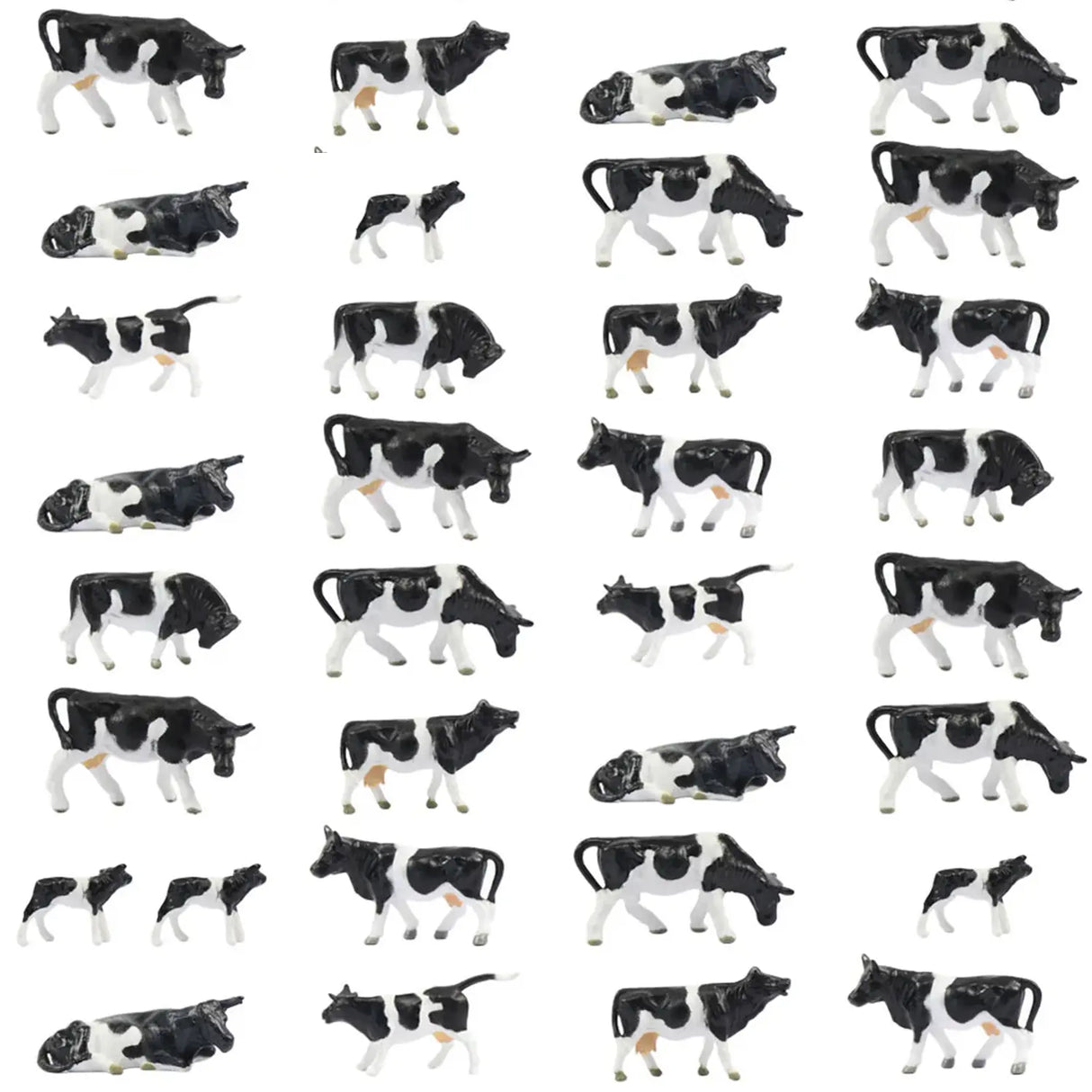 36pcs HO Scale 1:87 Well Painted Cows Horses Farm Animals (Random)