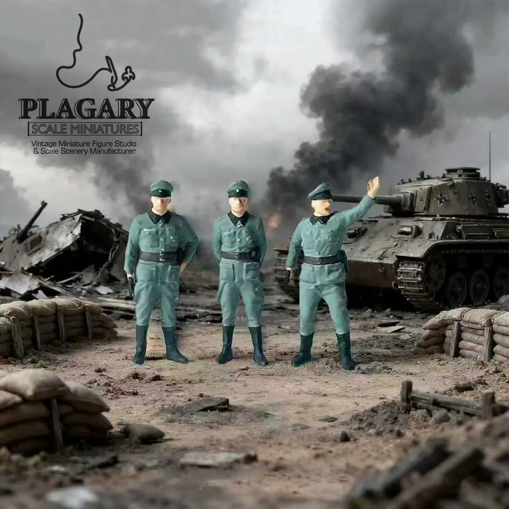 WWII German Military Figures (1:74) - Collector's Series Hand-Painted Resin