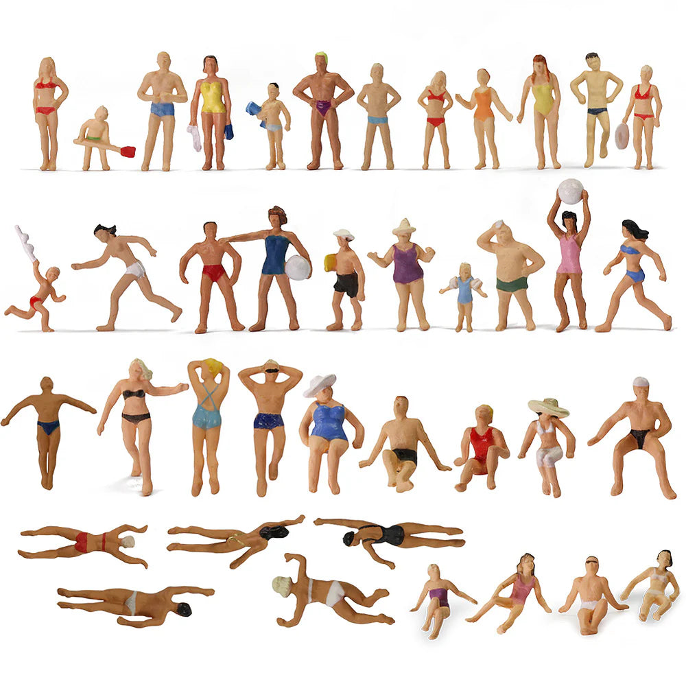 P8720 40pcs HO Scale 1:87 Model Swimming Figures