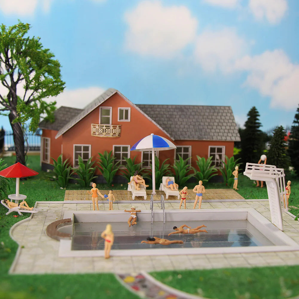 P8720 40pcs HO Scale 1:87 Model Swimming Figures