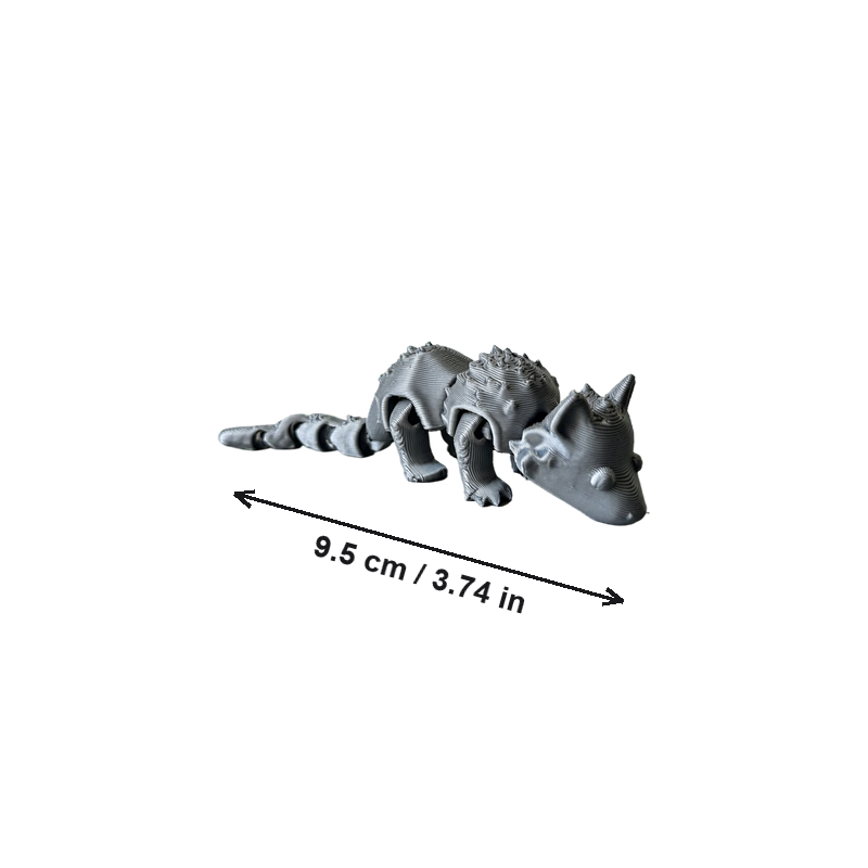 Gray Articulated Opossum Home Decor Ornament, Flexible Desktop Display Decoration