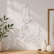 Hummingbird and Flower Hollow Silhouette Wall Art, Decorative Wall Decor for Home Interior Display — main product view