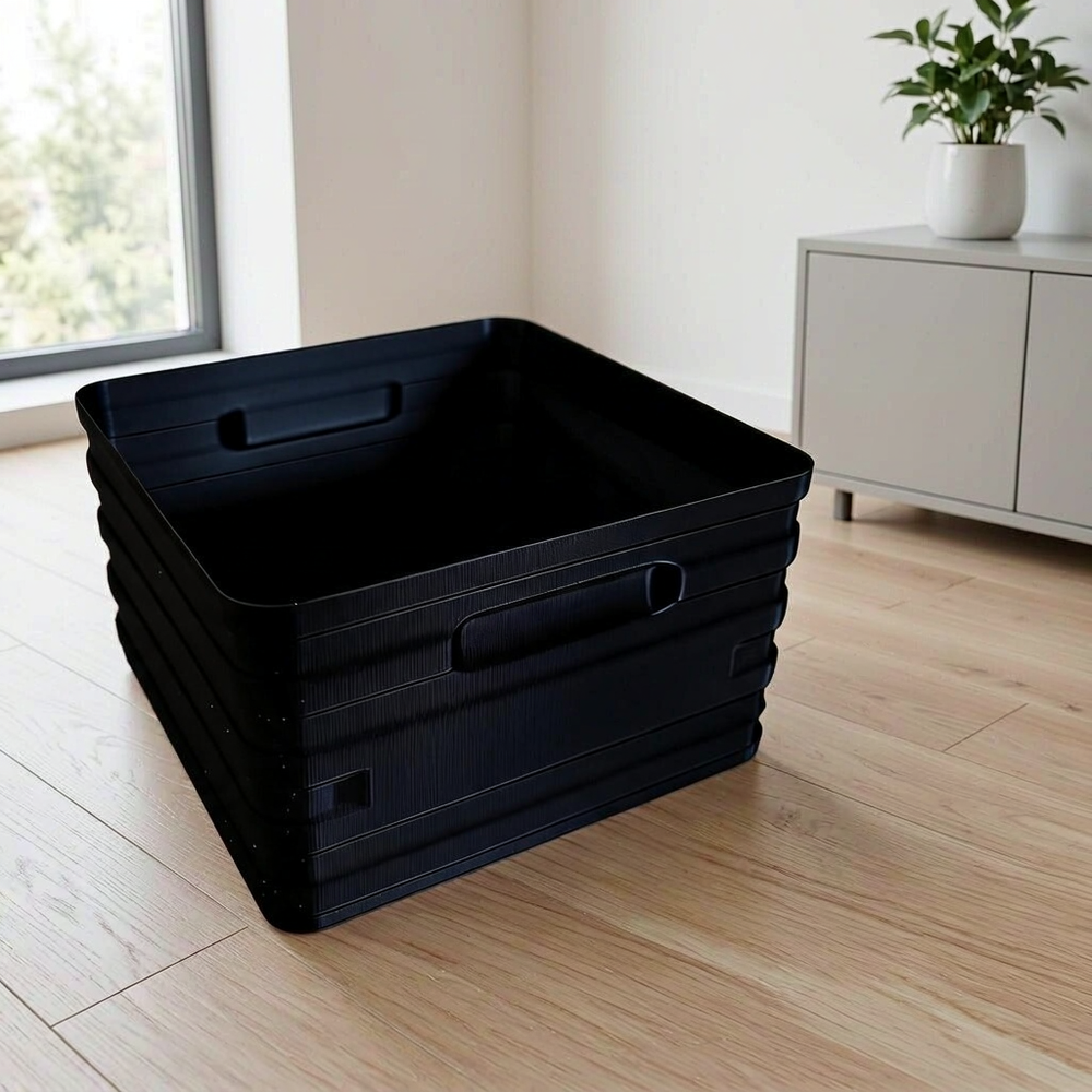 Stackable Storage Box Multi-purpose Desktop Organizer Container with Side Handles — main product view
