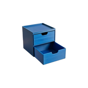 Compact 2-Drawer Desktop Organizer with Integrated Top Tray for Desk Storage — white background