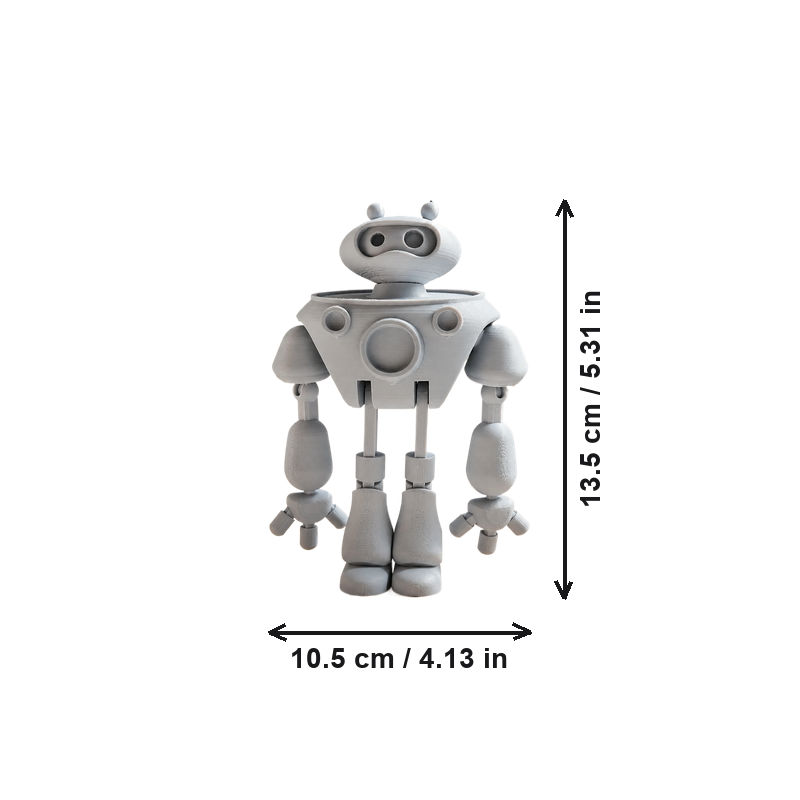 Articulated Movable Joint Robot Figurine Desktop Decor Collectible Ornament — dimensions