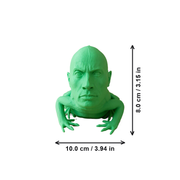 Novelty Human Head Frog Figurine, Funny Meme Style Desktop Display Ornament — dimensions
