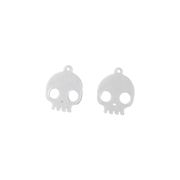 1 Pair Halloween Skull Earrings, Gothic Spooky Costume Party Jewelry Accessories — white background