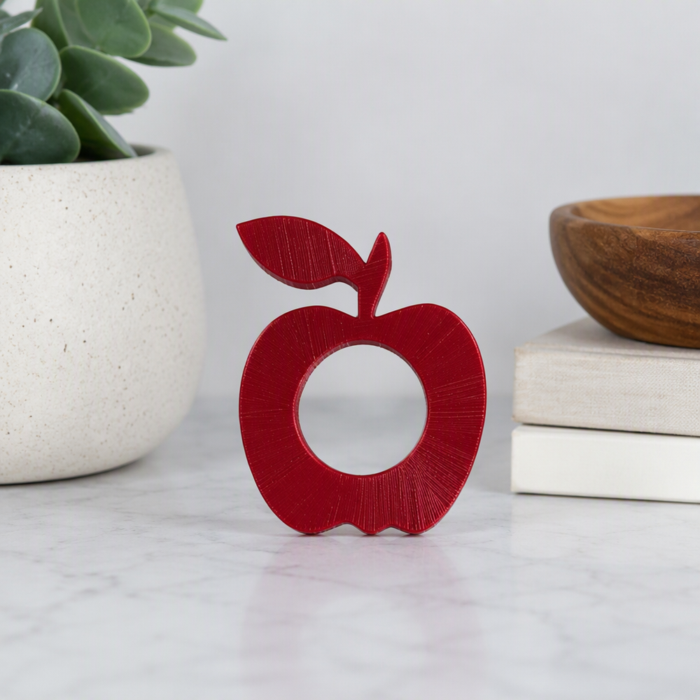 3 Pcs Apple Shaped Napkin Rings, Decorative Dining Table Accessories for Home and Festive Tabletop Use — additional product view