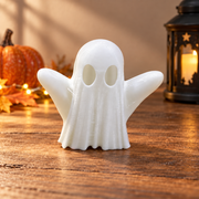 Friendly Spooky Ghost Tealight Holder, Halloween Party Table Centerpiece Seasonal Decor — product scene