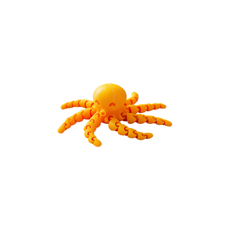 Cute Mini Articulated Octopus Figurine Flexible Adjustable Desktop Home Decor Ornament — white background