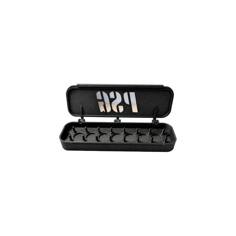 RC Pinion Gear Storage Case, Holds Up To 16 Gears, Removable Inner Tray, Secure Snap-Fit Lid — white background