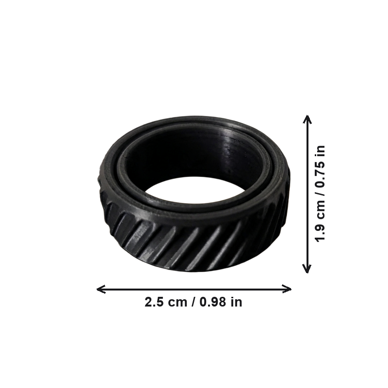 4 Pack Textured Rotating Stress Relief Rings, Quiet Smooth Spinning Fidget Rings for Daily Relaxation and Pressure Reduction — dimensions
