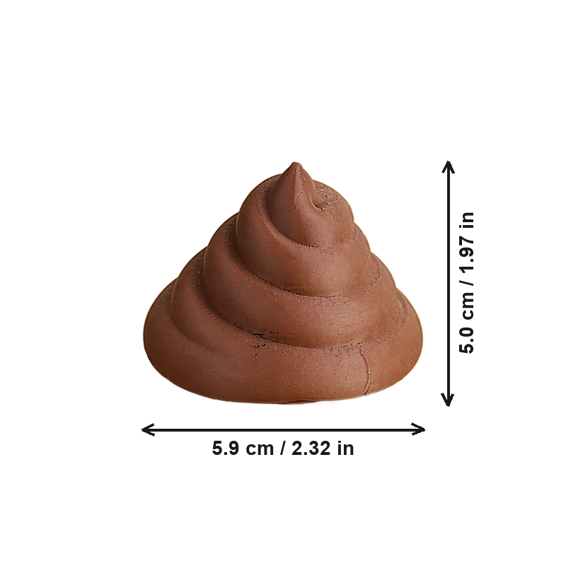 Novelty Spiral Poop Shaped Figurine, Funny Gag Decor for Home and Desk Display — dimensions