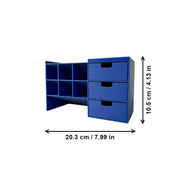 Desktop Office Supply Organizer with Multiple Open Compartments and Pull-Out Drawers for Stationery Storage — dimensions
