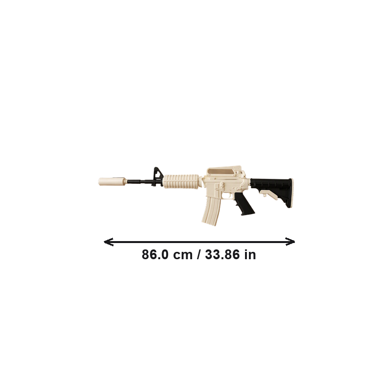 Two-tone Off-white & Black Display Rifle Prop Model for Collection