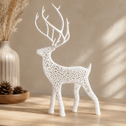 Hollow-Out Deer Figurine, Freestanding Decorative Sculpture for Tabletop, Shelf and Festive Home Display — product scene