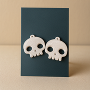 1 Pair Halloween Skull Earrings, Gothic Spooky Costume Party Jewelry Accessories — product scene