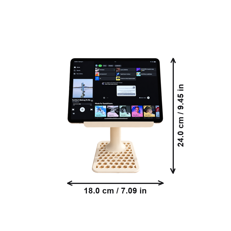 Ventilated Honeycomb Adjustable Desktop Tablet Stand Ergonomic Tablet Holder — dimensions