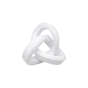 Minimalist Geometric Trefoil Knot Freestanding Desktop Ornament — white background