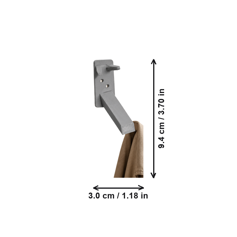 2 Pack Wall Mounted Coat Hooks, Home Hanging Organizer for Coats and Clothes — dimensions