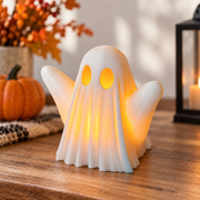 Friendly Spooky Ghost Tealight Holder, Halloween Party Table Centerpiece Seasonal Decor — main product view