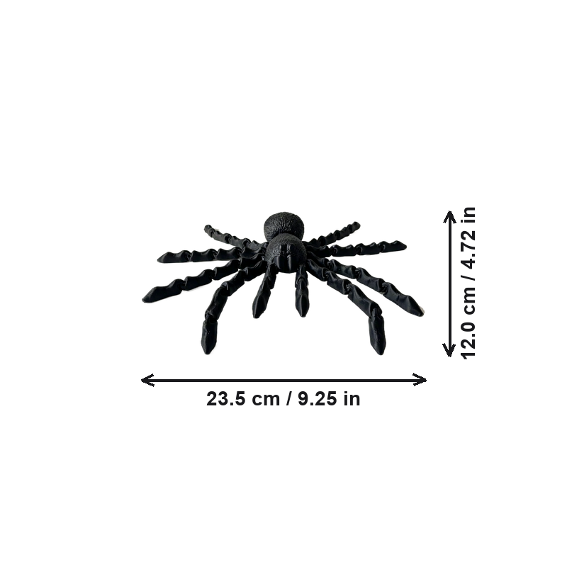 Articulated Posable Spider Figurine, Spooky Festive Home Desktop Shelf Display Decor — dimensions