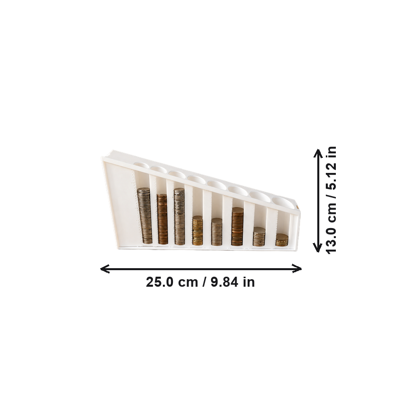 UK Coin Sorter Organizer, Loose Change Cash Storage Holder — dimensions
