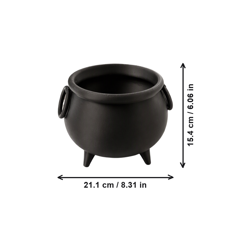 Witch Cauldron Bowl, Halloween Decorative Candy and Small Item Treat Holder for Home and Party Use — dimensions