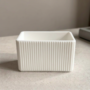 Ribbed Rectangular Desktop Pen Holder, Desk Organizer for Small Office Supplies — product scene
