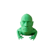 Novelty Human Head Frog Figurine, Funny Meme Style Desktop Display Ornament — white background