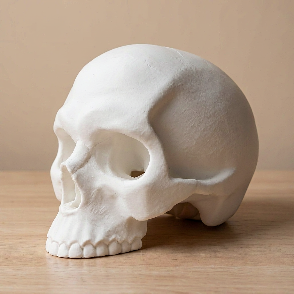 Skull Shaped Decorative Box with Hidden Sliding Storage Compartment for Home Desktop and Shelf Display — product scene