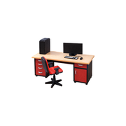 Miniature Office Workstation Set, Swivel Chair and Computer Desk Diorama Scene Decor Accessory — white background