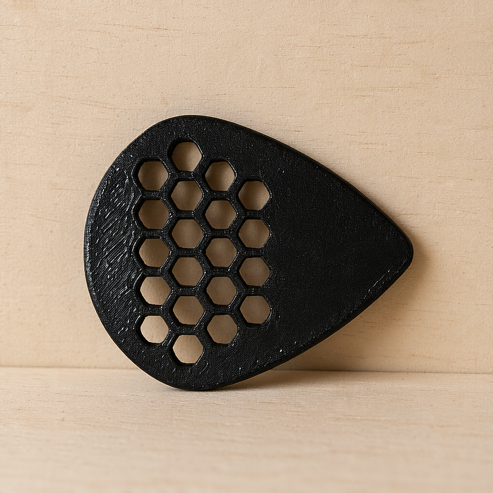Honeycomb Cutout Textured Surface Guitar Pick — product scene