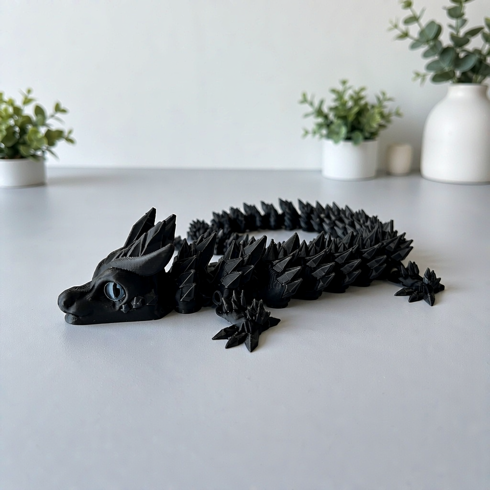 Articulated Spiked Dragon Figurine, Freely Poseable Mythical Creature Statue for Home Office Desktop Shelf Decor — additional product view