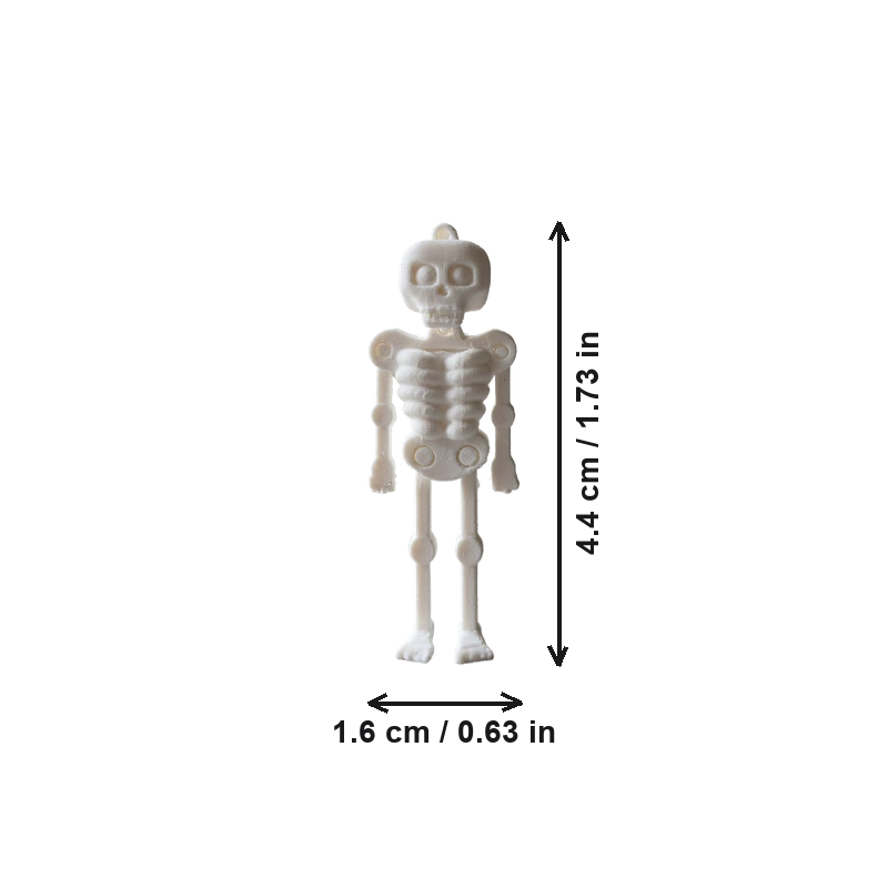 2 Pieces Movable Joint Skeleton Charm Earrings, Spooky Funny Creative Halloween Themed Jewelry — dimensions