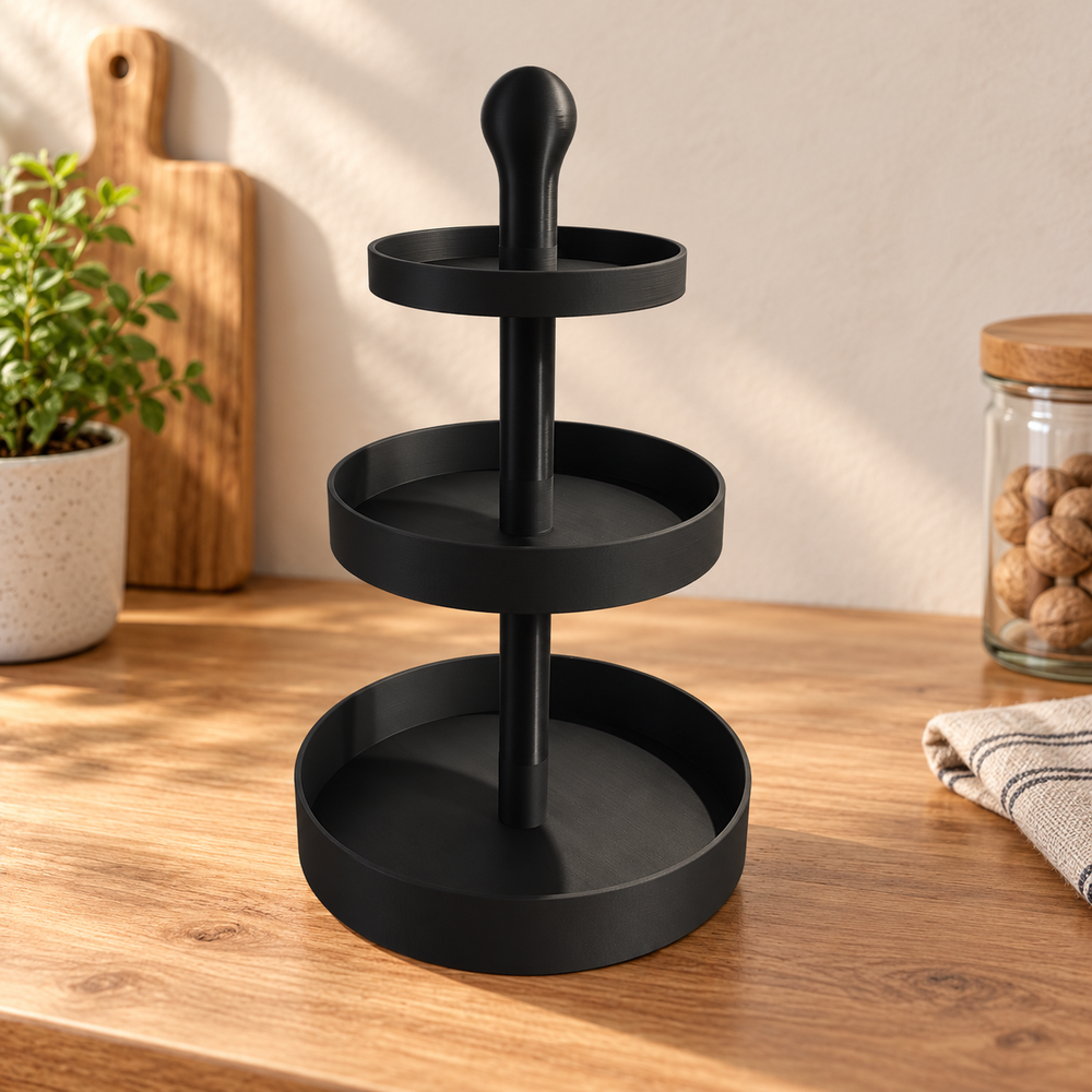 3-Tier Round Countertop Display Stand, Multi-layer Tray Organizer for Snacks, Desserts and Small Household Items — product scene