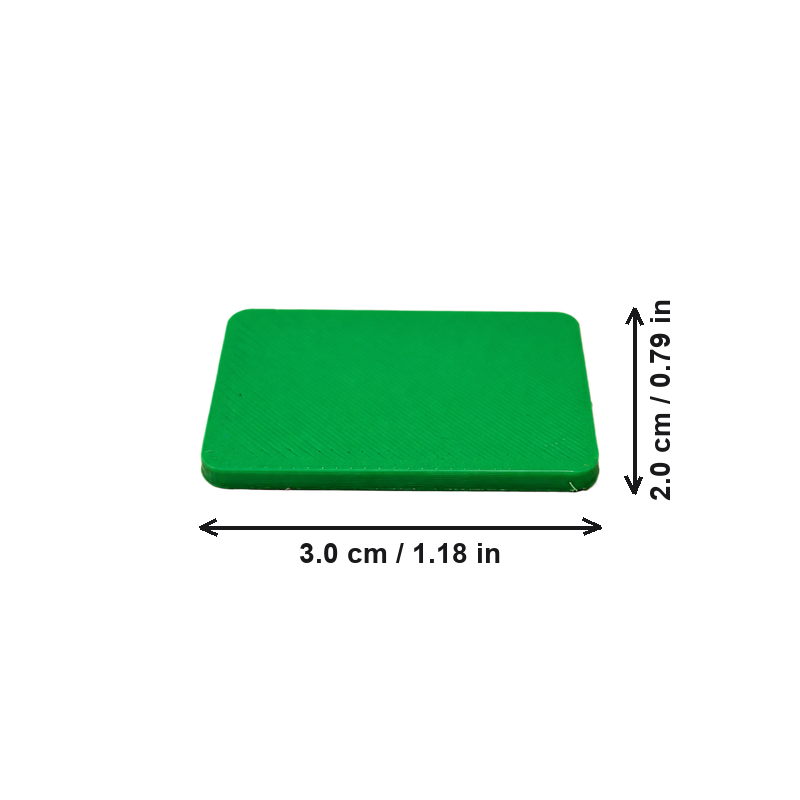 8 Pieces Rounded Corner Rectangular Bracket Pads, Smooth Flat Gaskets for Shelf Support — dimensions