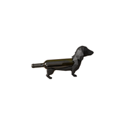 Geometric Dachshund Shaped Wine Bottle Holder, Creative Modern Wine Display Stand for Kitchen, Bar and Shelf Decor — white background
