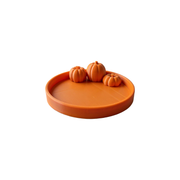 Pumpkin Accent Decorative Tray Fall Autumn Tabletop Desktop Home Display Ornament — white background