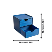 Compact 2-Drawer Desktop Organizer with Integrated Top Tray for Desk Storage — dimensions