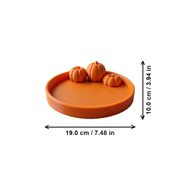 Pumpkin Accent Decorative Tray Fall Autumn Tabletop Desktop Home Display Ornament — dimensions