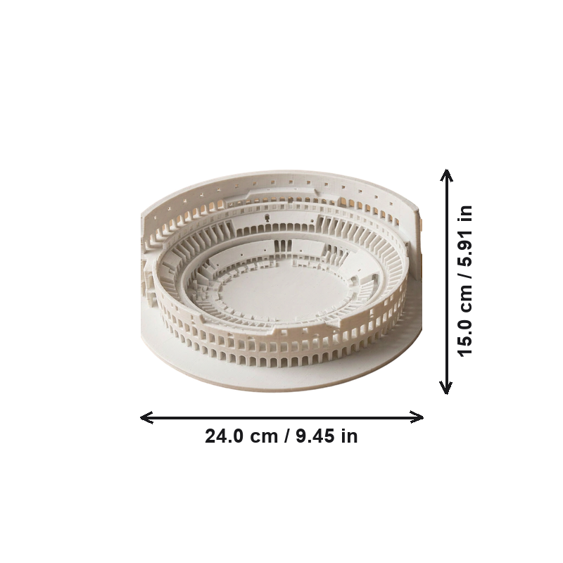 Detailed Roman Colosseum Historic Landmark Architectural Model Desktop and Shelf Display Decor Piece — dimensions