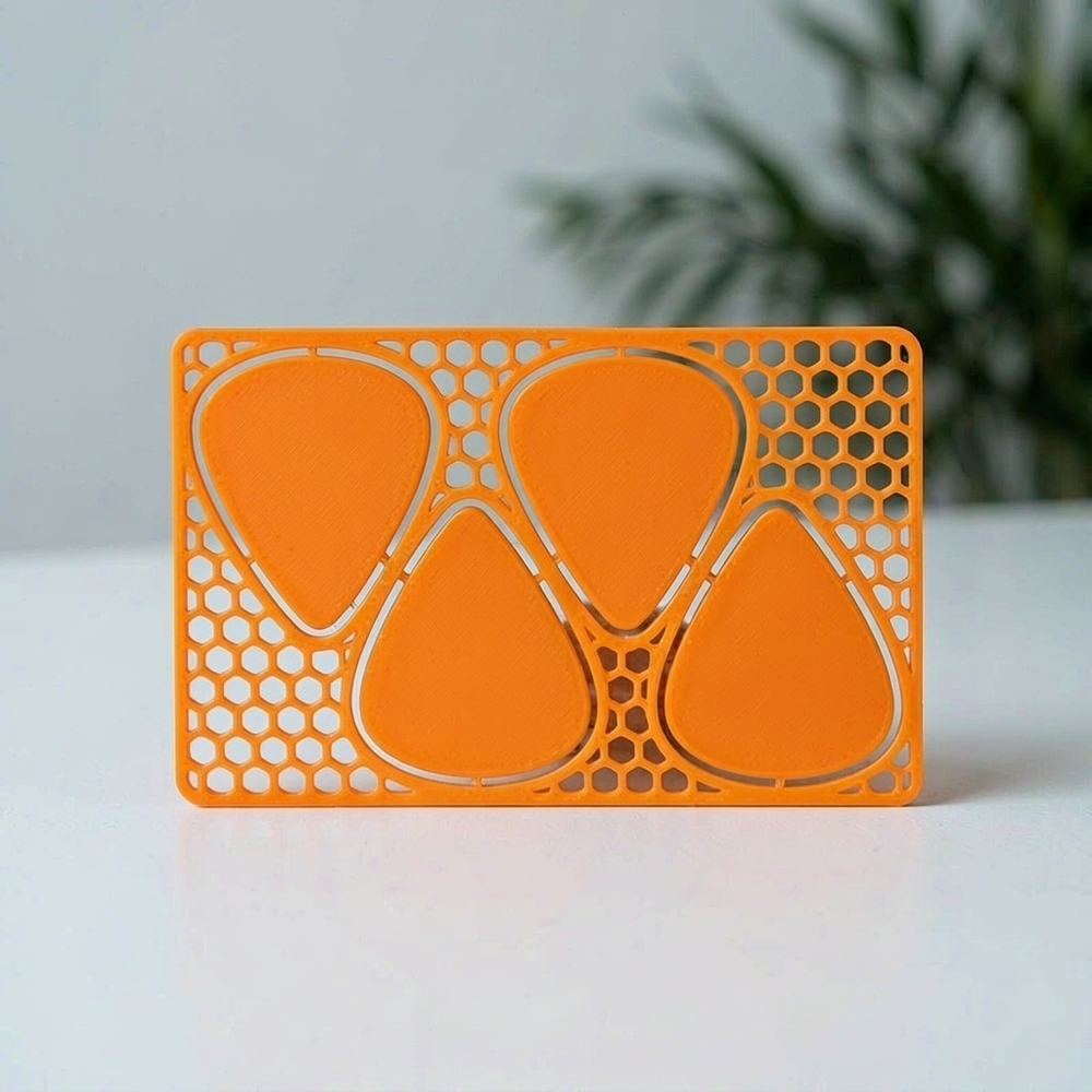 4 Pack Detachable Guitar Picks Portable Slim Honeycomb Hollow Card for Guitar and Bass — additional product view