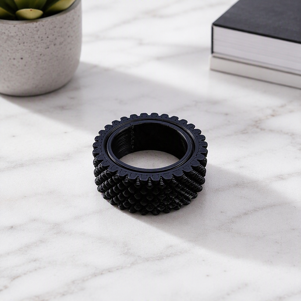 4 Pack Textured Rotatable Fingertip Spinner Ring, Smooth Rotating Wearable Stress Relief Ring — additional product view