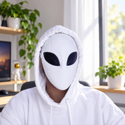 Futuristic Alien Mask with Detachable Mesh Eye Pieces Cosplay Party Halloween Costume Accessory — main product view