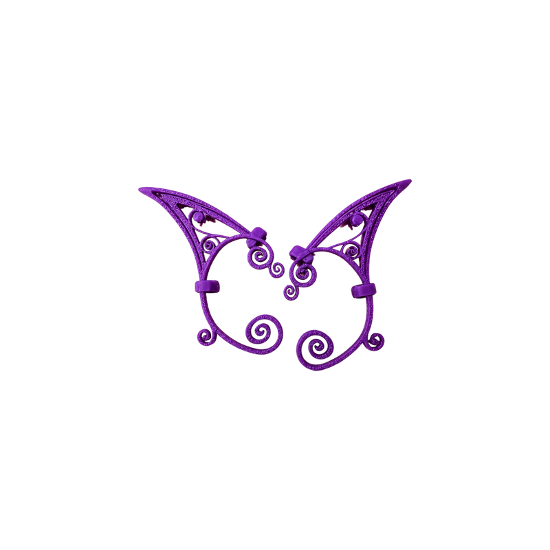 1 Pair No Piercing Swirl Cutout Elf Ear Cuffs for Cosplay and Dress Up — white background