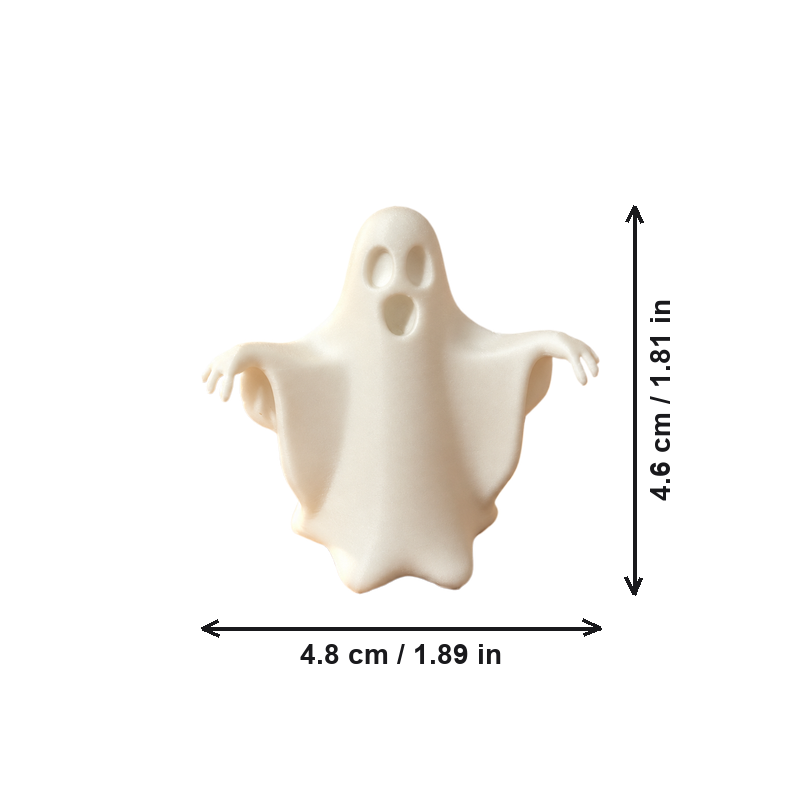 Cute Spooky Ghost Decorative Figurine, Holiday Tabletop and Shelf Display Statue — dimensions