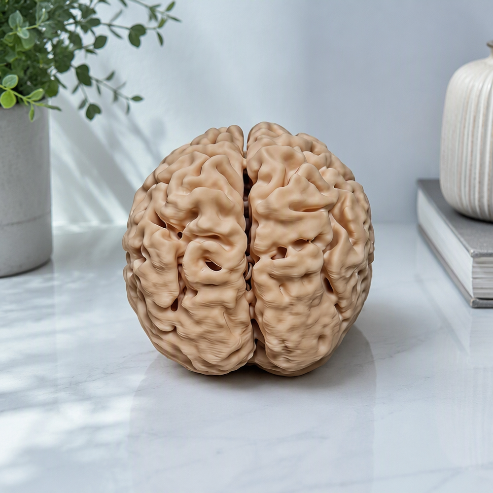 Realistic Detailed Human Brain Anatomy Model Desktop Display Decor for Home and Science Themed Spaces — additional product view