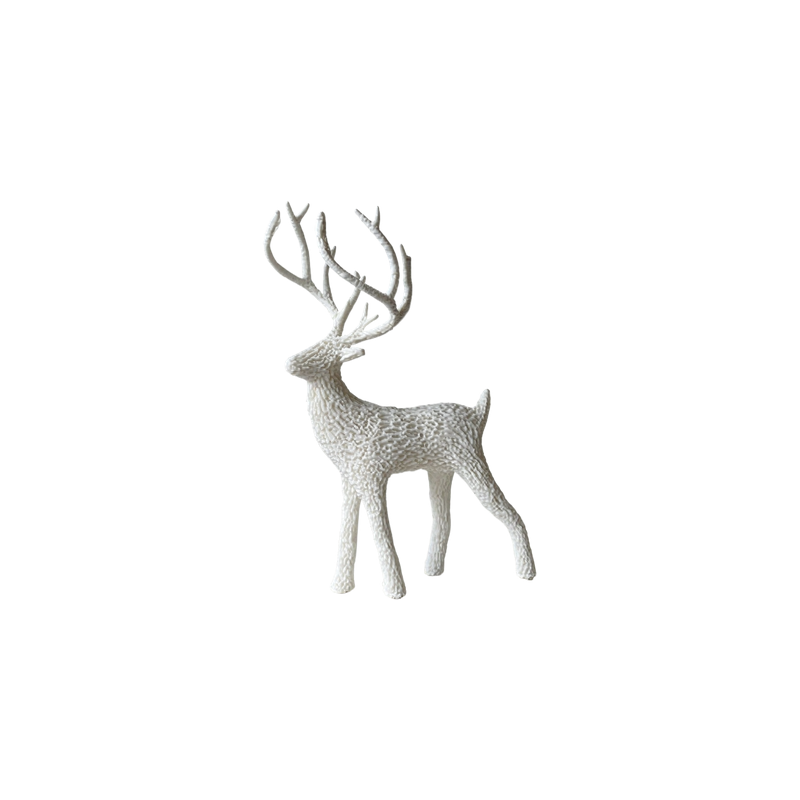 Hollow-Out Deer Figurine, Freestanding Decorative Sculpture for Tabletop, Shelf and Festive Home Display — white background