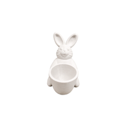 Bunny Shaped Decorative Small Planter, Tabletop Vase and Trinket Holder for Home Desktop Decor — white background
